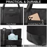Laptoptas voor dames, ChaseChic waterdichte grote shopper klassieke leraressentas schoudertas voor school, 17,3" werktas met bagageriem zwart