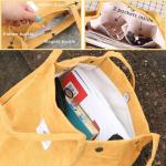 Grote schoudertas voor dames, corduroy schoudertas, strandtas, crossbody tas, shopper, tote bag, boodschappentas, handtas, shopper voor werk, winkelen, school, geel