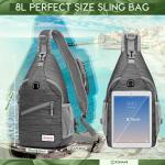 ZOMAKE Borstzak Sling Bag voor heren, diefstalbestendig, crossbody tas voor mannen en vrouwen, schoudertas voor outdoor, fietsen, reizen, wandelen