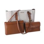 Charlotte Grote 3-in-1 Tote Crossbody Handtas Leer, Vanille, Large