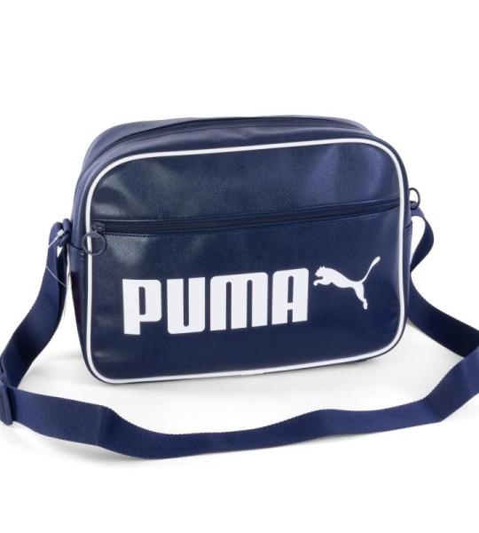 Unisex - Campus Reporter Retro schoudertas voor volwassenen, wit/zwart, wit