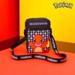 Schoudertas Cross-Body Bag voor Kinderen - Verstelbare Riem Kids Pikachu Kleine Reistas - Gamer Gifts, Zwarte Charmander, Eén maat