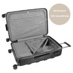 Bugatti Galatea hardcase-koffer met TSA-slot, 4 dubbele wielen, zwart, koffer