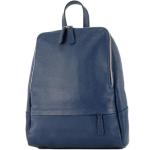 - T138 - Italiaanse damesrugzak van leer, blauw, Medium