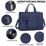 Handtas voor dames, shopper, grote zwarte tas voor dames, laptoptas, voor 15,6 inch (ca. 39,6 cm), PU-leer, schoudertas, werktas voor zakelijk, werk of school, geel en bruin.