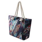 Grote waterafstotende strandtas met rits 58 x 38 x 18 cm gekleurde veren