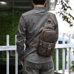 newsbirds Heren echt lederen borsttas schoudertas sport outdoor schoudertas wandelrugzakken, 9331 donkerbruin, Retro