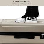 BEIBYE Harde koffer, trolleykoffer, rolkoffer, reiskoffer, handbagage, 4 wielen, M/L/XL, champagne