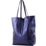 Modamoda T163 Shopper, tas, van leer, groot, met binnenvak, Large