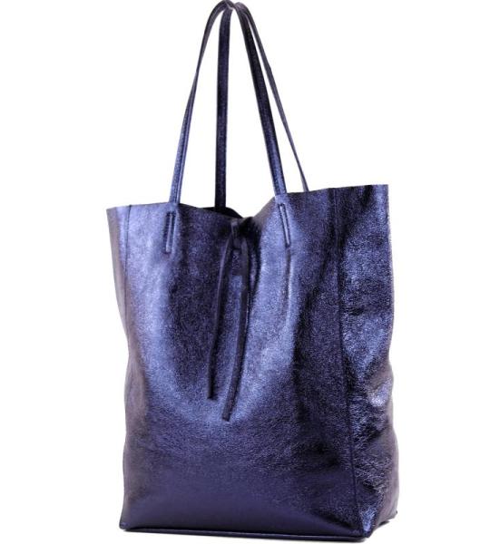 Modamoda T163 Shopper, tas, van leer, groot, met binnenvak, Large