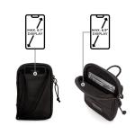 Schoudertas Heren & Dames Klein Zwart - "Josh" Mini Nektasje Gemaakt van Gerecyclede PET-flessen voor Vrije tijd & Festivals - Crossbody Mobiele Telefoon Portemonnee, Waterafstoten