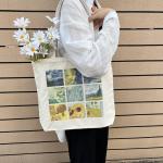 Draagtas, Dames, Boodschappentas, Schoudertas Stoffen Tas, Katoenen Tas, Jute Tas, Met Vintage Print, Canvas Tote Bag om te winkelen School