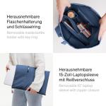 Rugzak Rolltop 2.0 Lite van Ocean Impact plastic, waterdichte laptoprugzak met uitneembare 15 inch laptoptas, 26 liter vulvolume, rolrugzak, ocean blue, Eén maat, Minimalistisch