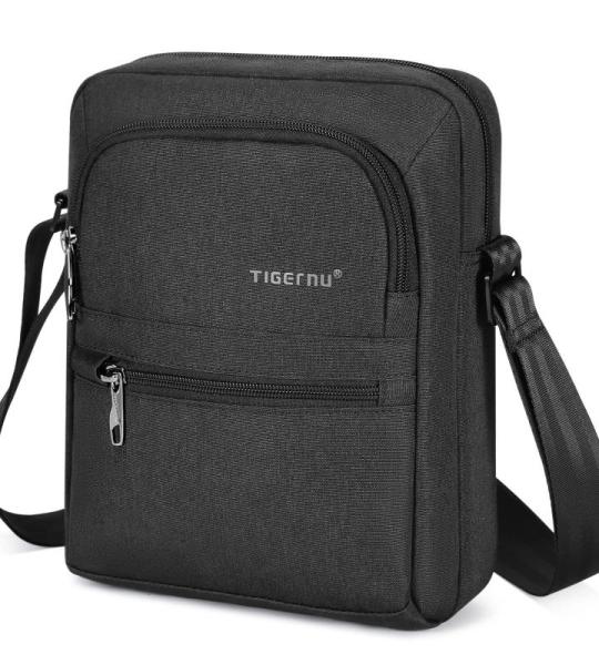 BAIGIO Schoudertas heren schoudertas Oxford kleine herentas crossbody messenger tas met iPad-vak en verstelbare schouderriem, zwart-u, Hedendaags