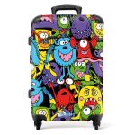 NoBoringSuitcases.com Kinderkoffer, handbagage, harde koffer met TSA-slot, jongens en meisjes, trolley, reiskoffer, draagtas, rolkoffer, klein of middelgroot, 26 monsters, kinderba
