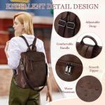 Anti-Diefstal Rugzak Voor Vrouwen Mode PU Lederen Rugzak Portemonnee Met Afneembare Schouderriem Vintage Handtas, Koffie