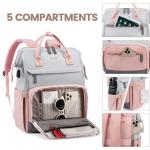LOVEVOOK Rugzak voor dames, grote laptoprugzak met laptopvak, 17,3 inch, schoolrugzak, meisjes, tieners, schooltas, rugzak, dagrugzak, rugzak, waterdicht, voor school, reizen, univ