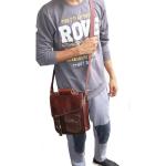 Jaald 33 cm echt Leder Laptoptasche Umhängetasche Schultertasche Kuriertasche FahrradTasche Schultasche Wasserdicht Vintage Herren Damen Geschenk XL Leather Messenger Bag