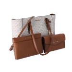 Charlotte Grote 3-in-1 Tote Crossbody Handtas Leer, Vanille, Large