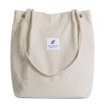 Corduroy tas damestas, corduroy schoudertas damesmode handtas damestas Casual stoffen tas voor dagelijks gebruik, kantoor, schoolreisjes en winkelen Modieuze strandtas Tote Bag, be