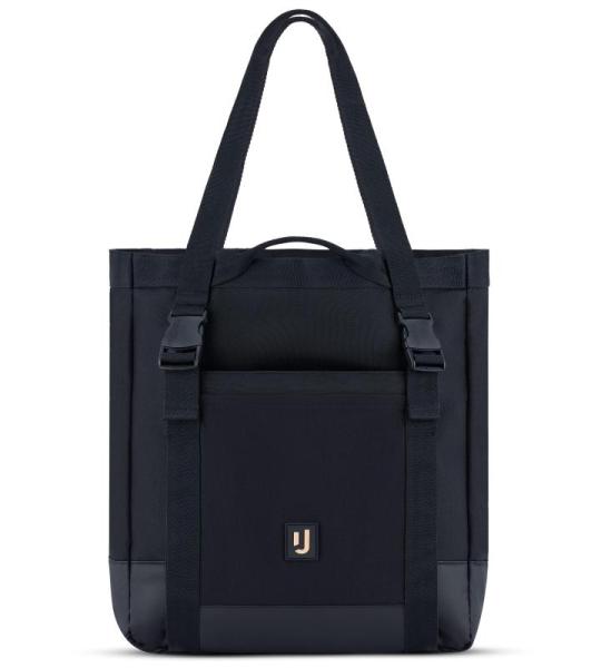 Jessy Tote tas voor dames en heren, handtas met opvouwbaar plafond voor festival, zwembad, vakantie, grote schoudertas met ritssluiting, waterafstotend, Zwart, Eén maat
