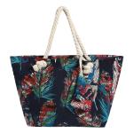 Grote waterafstotende strandtas met rits 58 x 38 x 18 cm gekleurde veren