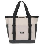 Smilla Strandtas met ritssluiting voor dames en heren, gezinsvakantie, sport, zwemmen, boodschappentas van gerecycled PET, waterafstotend, Zand Grijs, Eén maat