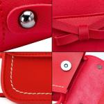 PU Lederen Messenger Kinderen Tas, Crossbody Tas met Strik, Meisjes Handtas met Strik, voor Feest, Winkelen, Fotografie, Performance (Rood)