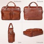 Pavone Nero Leder Aktentasche Herren – Laptoptasche, elegantes Design, langlebige Verarbeitung – Ideal für Geschäftsleute, Anwälte, perfekt für Geschäftsreisen und den tä