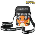 Schoudertas Cross-Body Bag voor Kinderen - Verstelbare Riem Kids Pikachu Kleine Reistas - Gamer Gifts, Zwarte Charmander, Eén maat