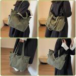 Cord Tote Bag tas dames schoudertas grote shopper tas handtas schoudertas voor werk kantoor reizen winkelen school, bruin, Large, Schoudertas