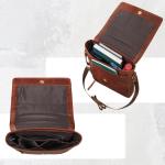 Kansas Schoudertas voor heren, vintage, leren tas, 13-14 inch, laptoptas, echt leer, middelgroot, DIN A4, messenger bag voor mannen, Roma Cognac bruin, Large