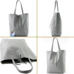 Modamoda T163 Shopper, tas, van leer, groot, met binnenvak, Large