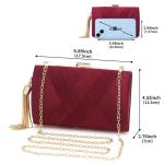Dames clutch avondtas franjes elegante kettingtas tas clutch tas, bruiloft bruiloft galafeest handtas crossbody schoudertas kleine schoudertas, bordeauxrood (wine red)