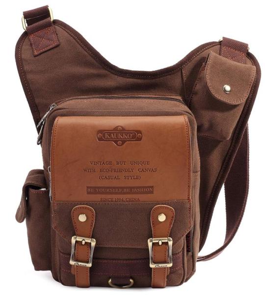 KAUKKO Canvas Tactical Vintage Borsttas Tactical Schoudertas