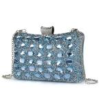 Strass avondtas dames clutch handtas diamant glinsterende schoudertas voor bruiloftsfeest portemonnee, F-blauw, Elegant