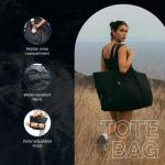 Tote Bag | shopper hengseltas schoudertas waterafstotend 3 maten | met verstelbare riem, zwart (large)