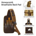 VARLIVOO Retro borstzak heren schoudertas reizen sling bag schoudertas 10,9 inch tablet schouder rugzak crossbody pack voor sport fietsen wandelen waterdicht canvas daypack, geel, 