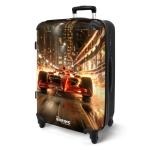 NoBoringSuitcases.com Kinderkoffer, handbagage, harde koffer met TSA-slot, jongens en meisjes, trolley, reiskoffer, draagtas, rolkoffer, klein of middelgroot, 45 rode raceauto, kin