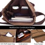 FANDARE Canvas Messenger Bag Schoudertas 7,9 inch iPad Tas Schoudertas Unisex Canvas Tas Werktas voor Mannen en Vrouwen, Heren/Dames Reizen Schoudertas