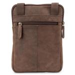 LEABAGS Leren schoudertas voor dames en heren, messenger bag met schouderriem, werktas, draagtas, handtas, echt lederen tas, natuurlijk donkerbruin, Boheems, gedeconstrueerd, minim