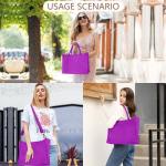 Canvas dode tas, grote schoudertas, hobo-tas, crossbody tas, reistas, handtas, alles met brede riem, paars, Large