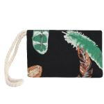 Grote waterafstotende strandtas met rits 58 x 38 x 18 cm veren