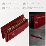Leren Herenhandtas Clutch tas Heren Polstas Handgemaakt Italiaanse Volnerfleer, Rood