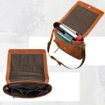 Kansas Schoudertas voor heren, vintage, leren tas, 13-14 inch, laptoptas, echt leer, middelgroot, DIN A4, messenger bag voor mannen, Texas bruin., Large