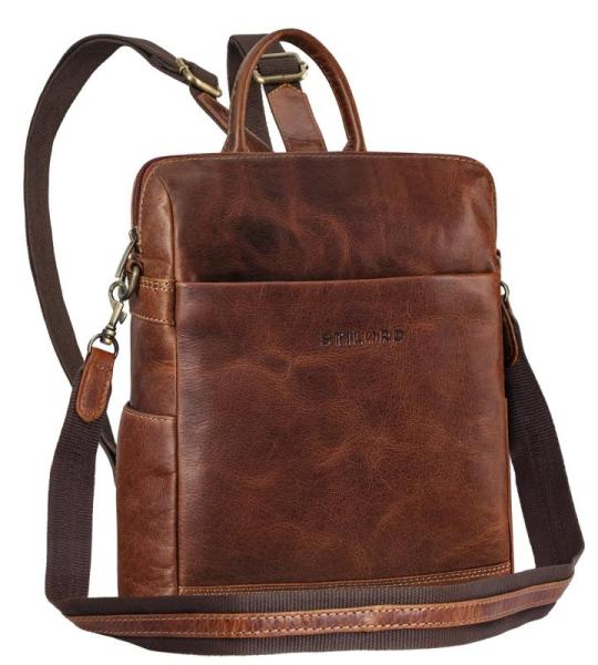'Sienna' 2-in-1 Leren Rugzak & Schoudertas Dames Tas Vintage Crossbody Bag Echt Leer Handtas Casual voor Vrije Tijd en Stad, Kleur:cannes - bruin