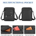 BAIGIO Schoudertas heren schoudertas Oxford kleine herentas crossbody messenger tas met iPad-vak en verstelbare schouderriem, zwart-u, Hedendaags
