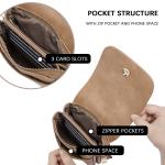 Mobiele telefoon om te hangen, leer, mobiele telefoon-schoudertas voor dames, mobiele telefoon met portemonnee om om te hangen, handtas dames schoudertas voor designer, A-09-bruin,