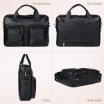Pavone Nero Leder Aktentasche Herren – Laptoptasche, elegantes Design, langlebige Verarbeitung – Ideal für Geschäftsleute, Anwälte, perfekt für Geschäftsreisen und den tä