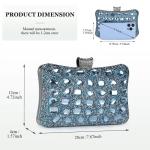 Strass avondtas dames clutch handtas diamant glinsterende schoudertas voor bruiloftsfeest portemonnee, F-blauw, Elegant